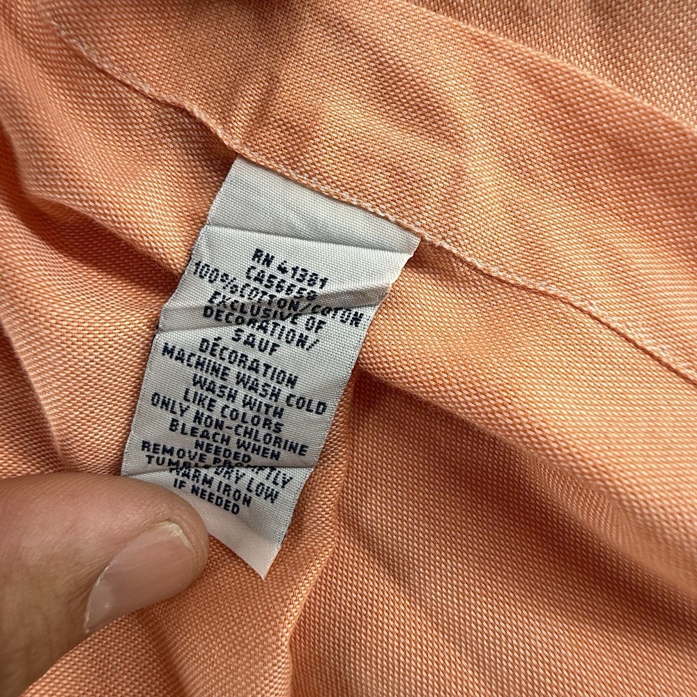 Ralph Lauren Men's 3XLT Peach Chambray Oxford Short Sleeve Button-Up Shirt - Picture 3 of 6